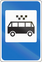 Belarusian road sign - An express bus route stop