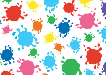 colorful ink splashes background vector 