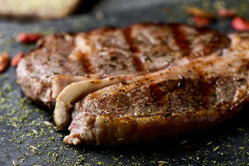 strip steak seasoned with different spice