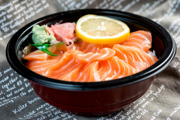 japanese food Mix Sashimi Chirashi Rice Bowl