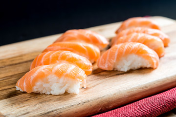 fresh sushi traditional japanese food on the table