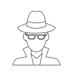 suspicious looking man icon image criminal vector illustration design 