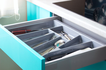 New kitchen drawer with utensils