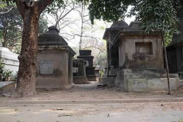 Kolkata Park Street Cemetery, inaugurated 1767 in Kolkata, India.