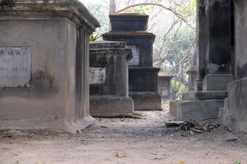 Kolkata Park Street Cemetery, inaugurated 1767 in Kolkata, India.