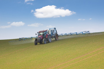 Obraz premium Spring chemical treatment of cereals