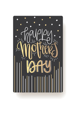 Happy Mother's Day greeting card vector illustration. Hand lettering calligraphy holiday background in floral frame