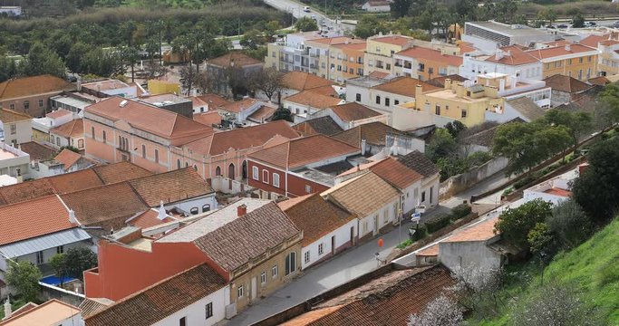 4K UltraHD View from rooftops, Silves in Portugal