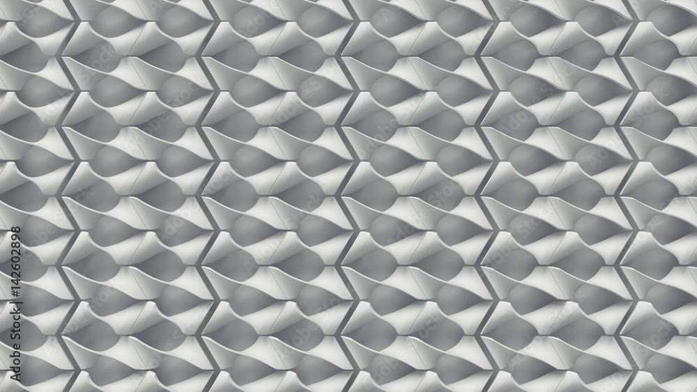 Aufkleber White abstract surface pattern. 3d rendering