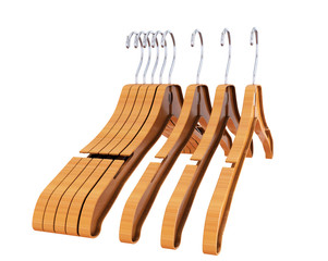 3d rendering of wooden coat hanger
