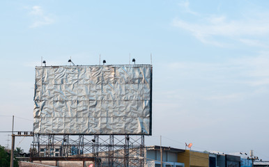Old billboard for advertise in city,focus on board.