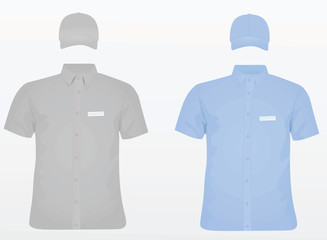 Baseball cap and shirt uniform vector