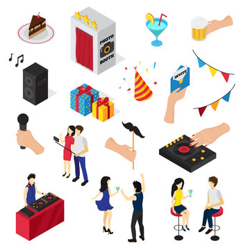 Party Isometric Icons Collection