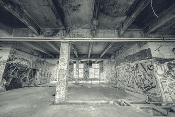 Abandoned old factory building