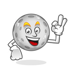Delicious moon mascot, moon character, moon cartoon vector 
