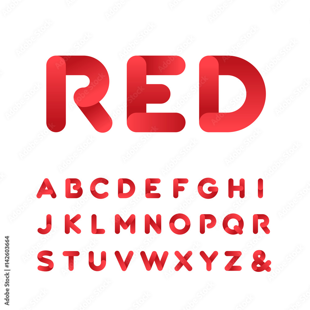 Fototapete rounded font. vector alphabet with gradient effect letters.