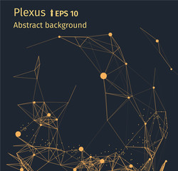 plexus triangle linar dot composition darck oravge