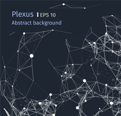 plexus triangle linar dot composition white darck