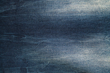 Blue washed denim jeans fabric texture, textile background