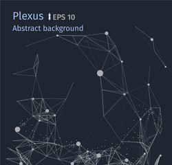 plexus triangle linar dot composition white darck