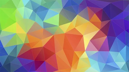 Poster Im Rahmen Flat triangle multicolor geometric triangle wallpaper © igor_shmel