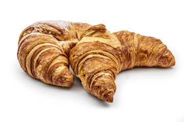 Croissants isolated on white background with clipping path