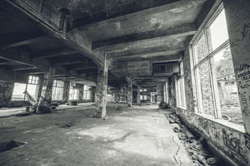 Abandoned old factory building