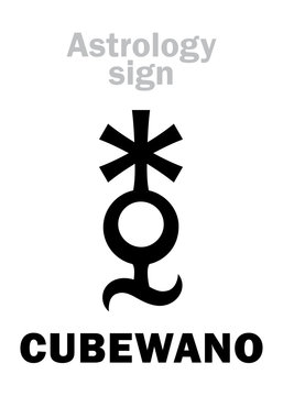 Astrology Alphabet: CUBEWANO (QB1), super-distant planet. Hieroglyphics character sign (single symbol).