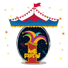 april fools day card design vector illustration eps 10