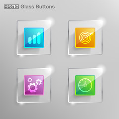 Glass square button For use in graphics such as web design, graphics, finance, banking, communications industry.