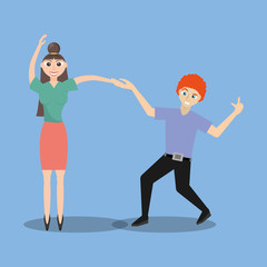 couple dancing together vector illustration eps 10