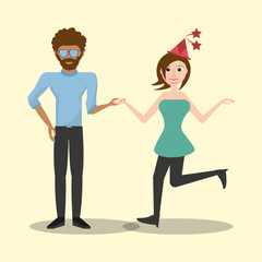 Obraz na płótnie Canvas couple dancing together vector illustration eps 10