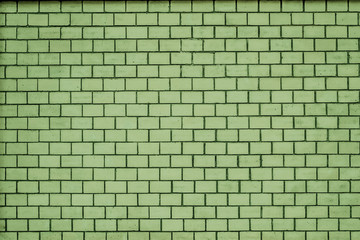 An old pale green brick wall texture for background - 142607034