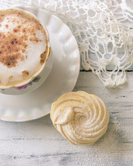 Zephyr (Russian marshmallow) on light wooden table