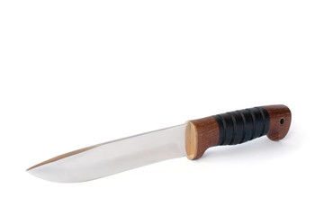 Hunting knife on white background