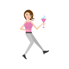 cheerful woman party celebration vector illustration eps 10