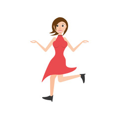 cheerful woman party celebration vector illustration eps 10