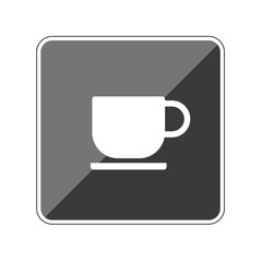 App Button schwarz reflektierend - Kaffeetasse