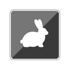 App Button schwarz reflektierend - Hase