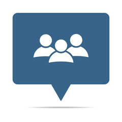 Blaue Sprechblase mit Personen - Community