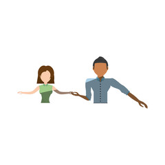 cartoon couple dancing cheerful vector illustration eps 10