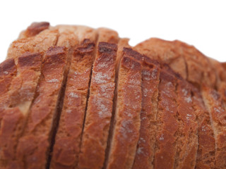 sliced loaf of white french country bread