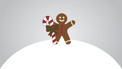 Gingerbread man. Vector illustration for new year's day, christmas, winter holiday.