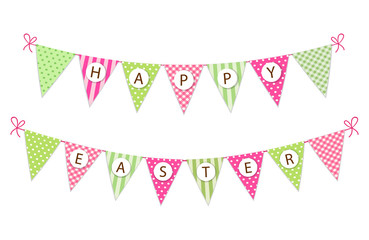 Cute festive vintage Easter bunting flags for your decoration