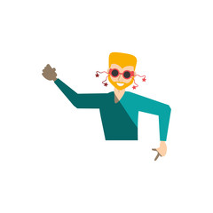 fun guy celebration happy vector illustration eps 10