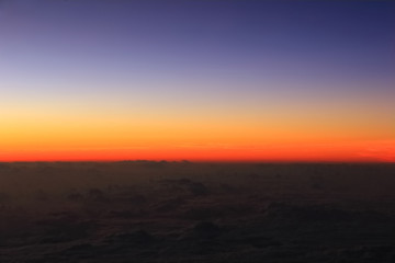 warn and cold colors through from window, beautiful sunrise light