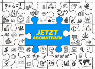 Jetzt Abonnieren / Puzzle mit Symbole