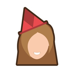 head girl hat party vector illustration eps 10