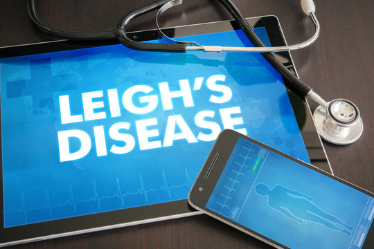 Leigh's disease (neurological disorder) diagnosis medical concept on tablet screen with stethoscope