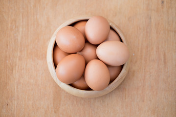 Fresh brown eggs